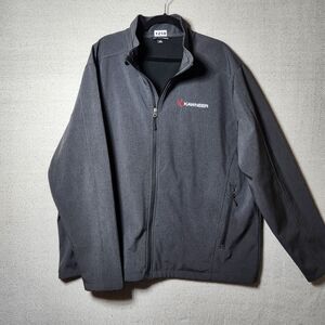 Port Authority Mens 3X Black/Dark Gray Soft Shell Performance Jacket Kawneer Emb